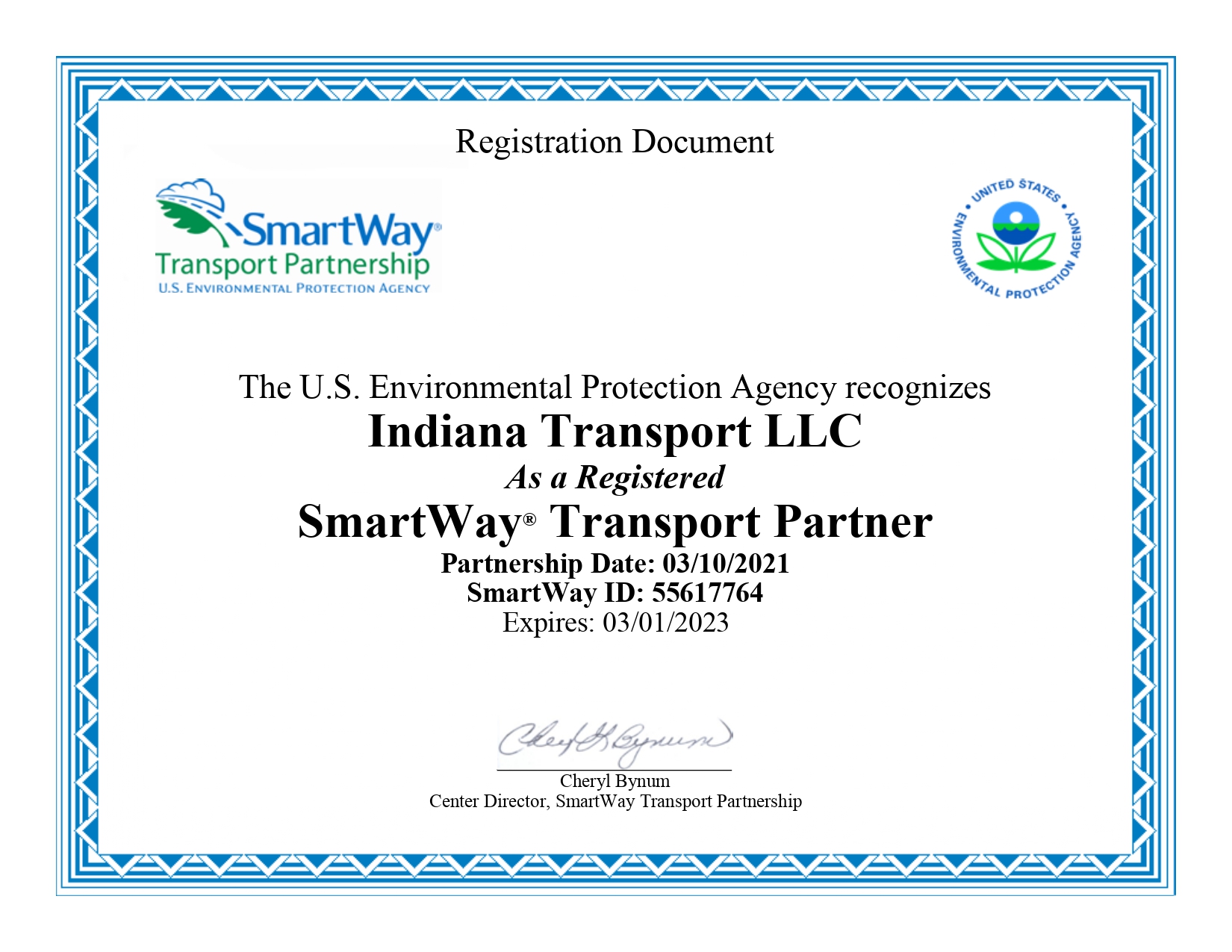 Certificado - Indiana Trasport LLC